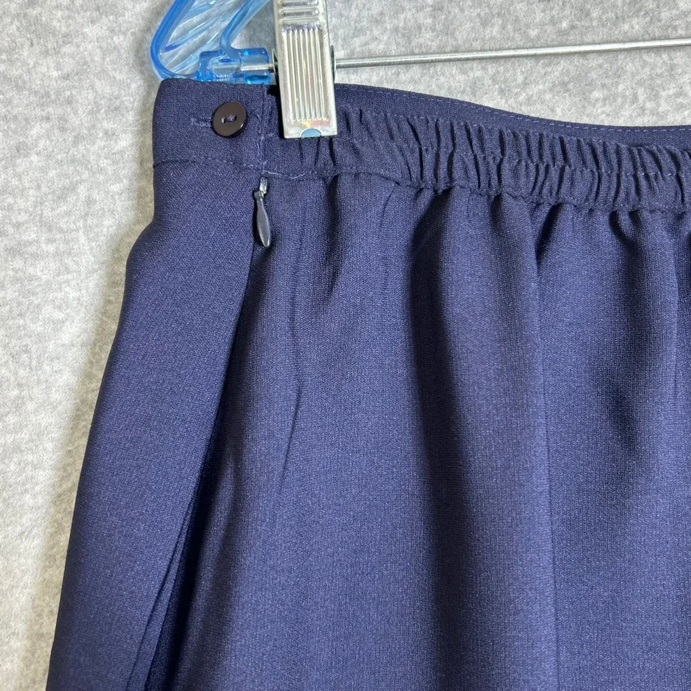 VTG Laura Scott Maxi Skirt Womens 18W Navy Blue Floral Border Print Cottagecore
